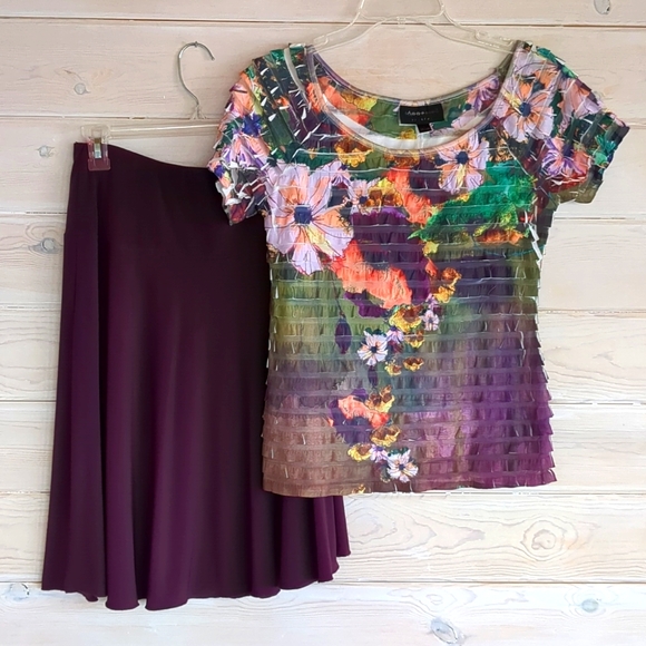 🌹Connected Retro Multicolor Ruffle Top Small - Picture 2 of 9